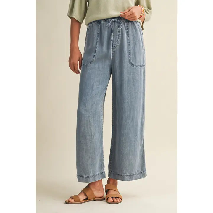 Tencel Cropped Denim Pants by Mustard Seed